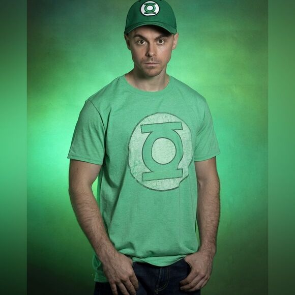 DC Marvel Comics Green Lantern Symbol Distressed T-Shirt Shirt Tee Size Medium - Picture 1 of 6
